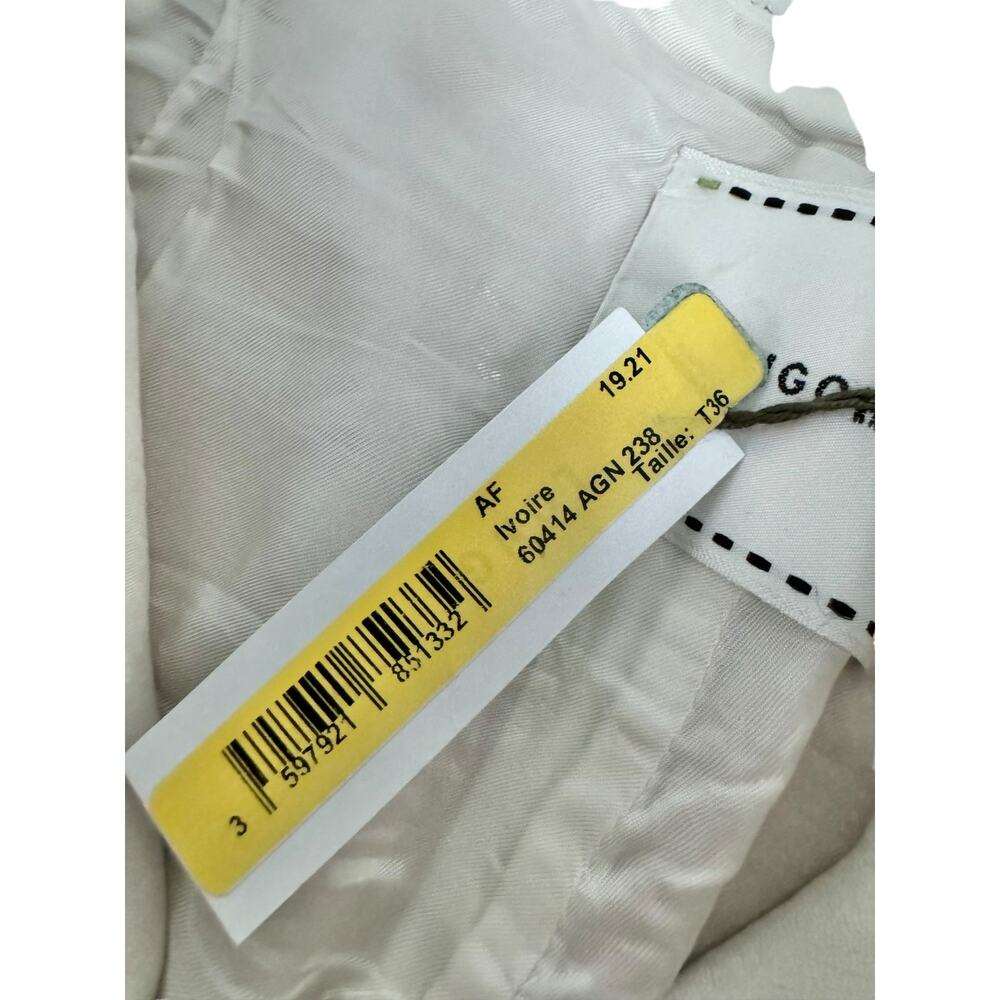 Longchamp White Italian Lamb Leather Pants Tapered Joggers High Rise Pants Sz 36 - Picture 10 of 15